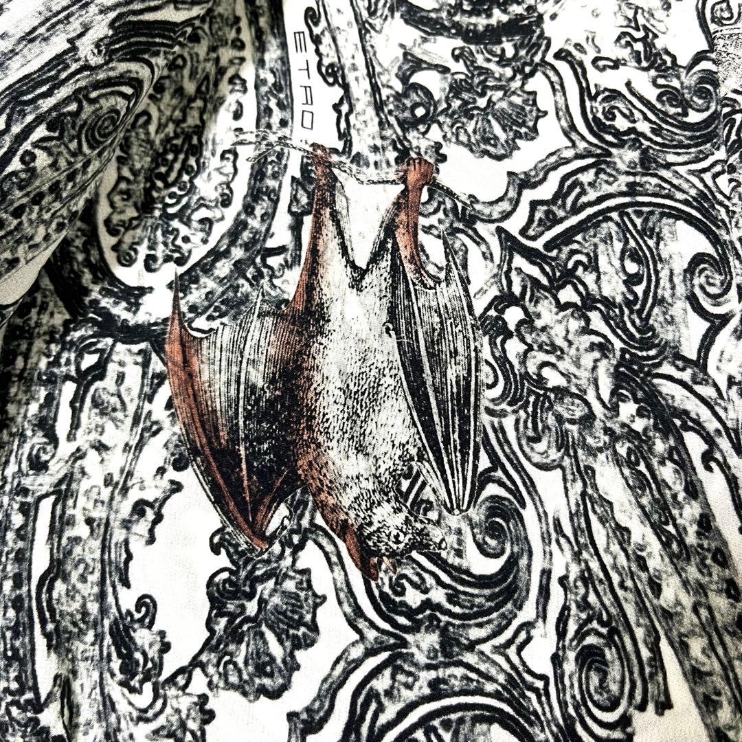 希少】ETRO エトロ ベスト ジレ 50 コウモリ シルク ダークネイビー