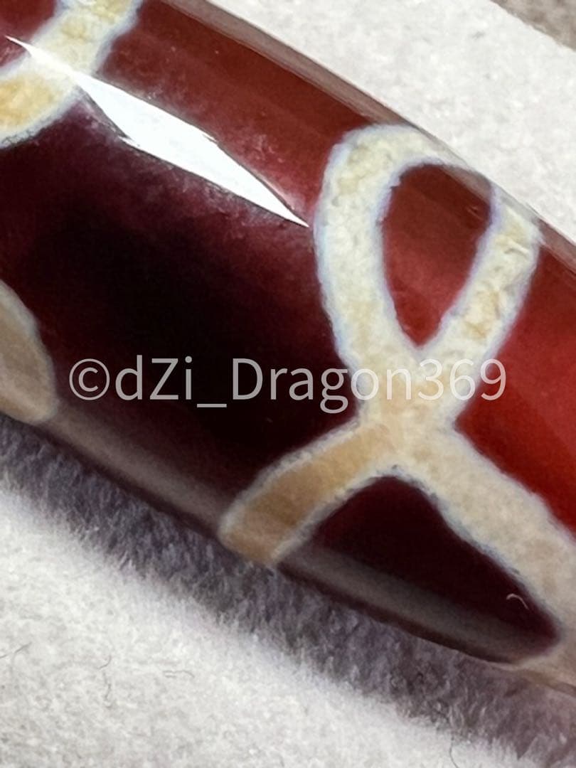 一点限り／バイカラー】dZI ジービーズ 西蔵 赤瑪瑙夢幻蓮花二眼天珠