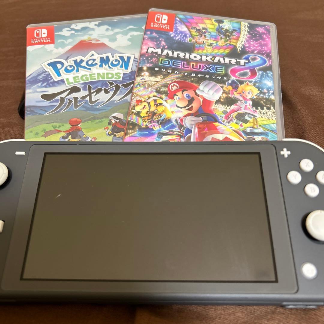 Switch Lite グレー 本体Pokemonアルセウス/マリオカート8 Nintendo Switch Lite 32GB Yellow, Mario Kart 8 Deluxe Bundle, US