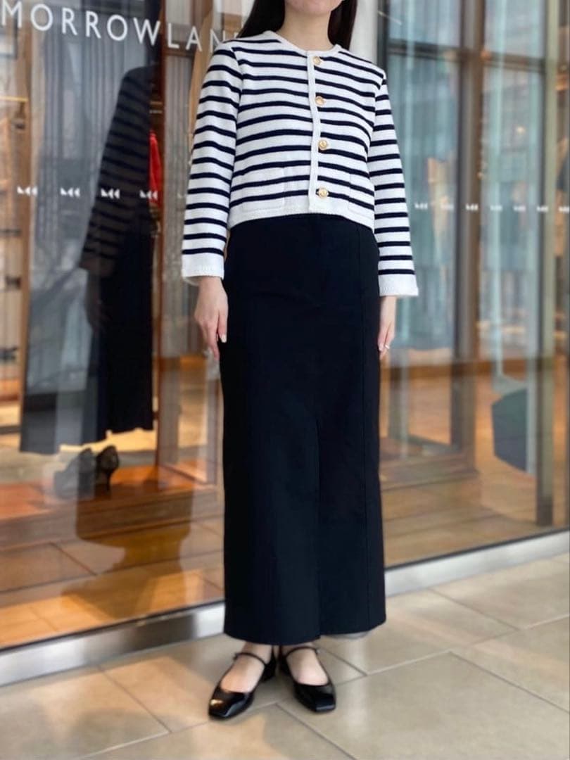 MACPHEE ハーフミラノリブ クロップドカーディガン S