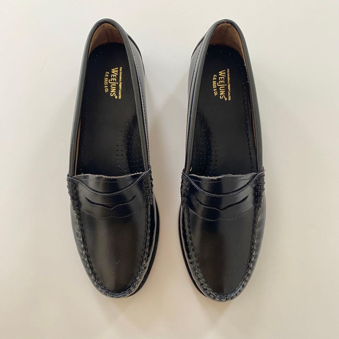 ほぼ未使用 G.H.BASS ローファー weejuns ブラック us6