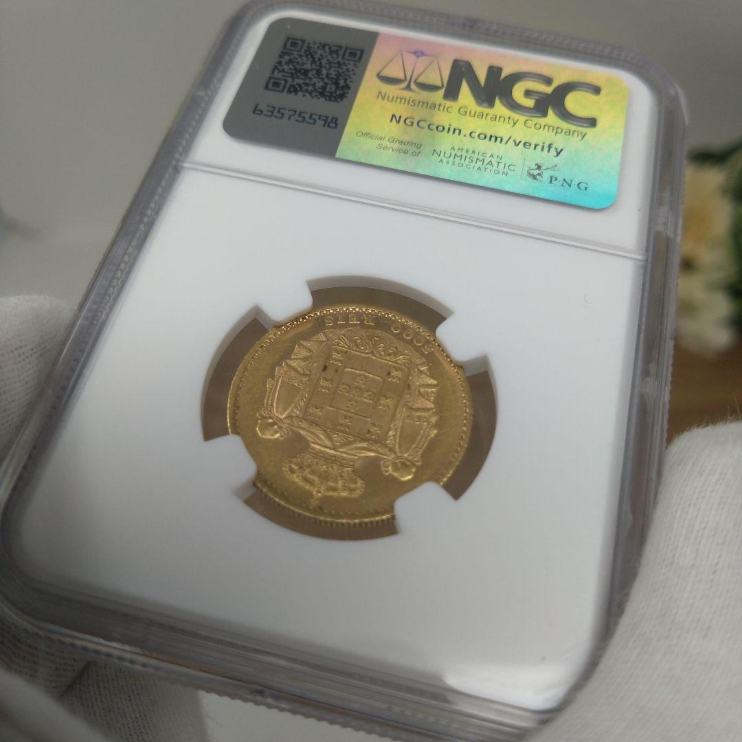 NGC-MS61 金貨 ポルトガル 5000レイス 1889 ルイス1世 - メルカリ