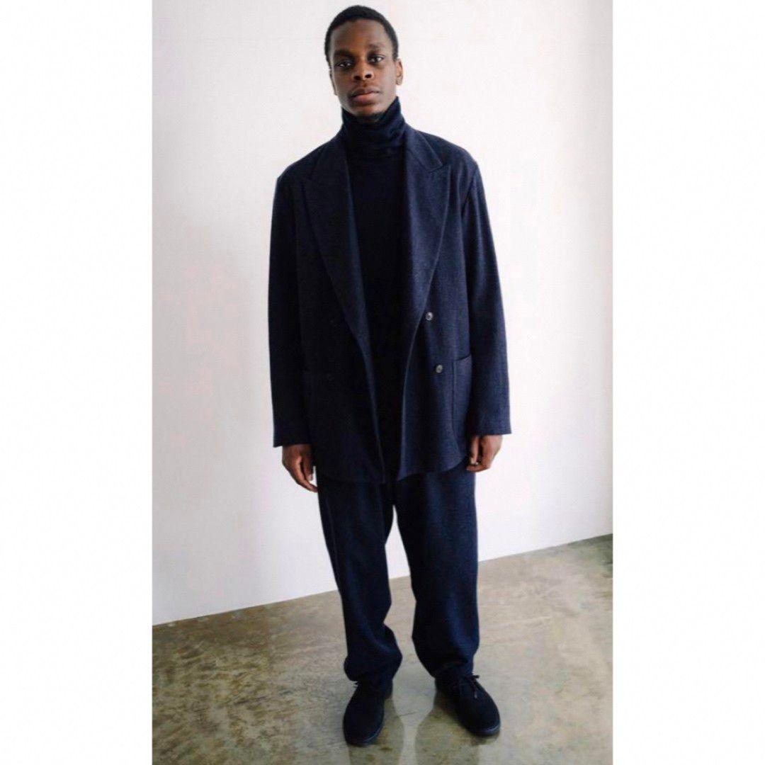 COMOLI 22AW リファインウール ダブルジャケット サイズ2 ネイビー