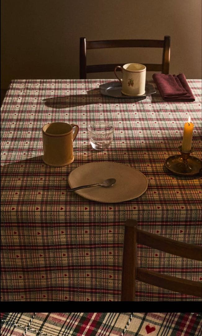 ZARA HOME ダイヤーン ハート クリスマス テーブルクロス