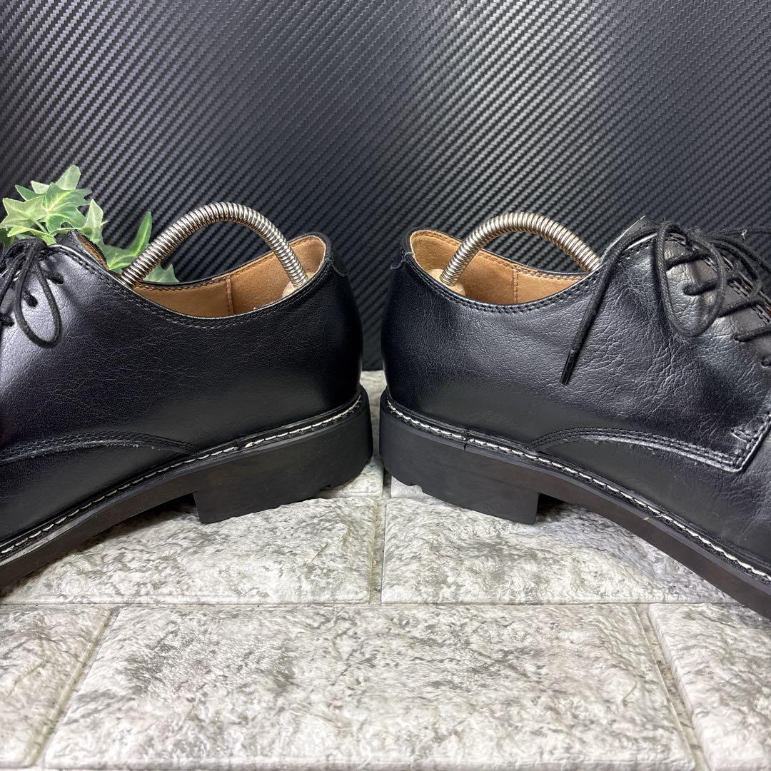 美品】WYM 本革 プレーントゥ ダービー 黒 ストレートチップ - メルカリ