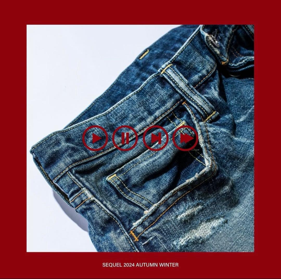 新品】SEQUELダメージデニム SQ-24AW-PT-10 L 藤原ヒロシ - メルカリ