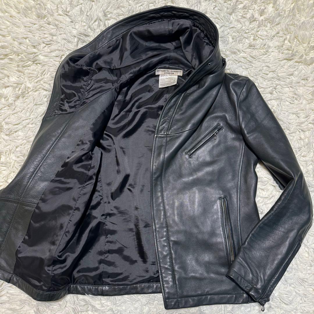 キャサリンハムネットロンドン ライダースジャケット レザー