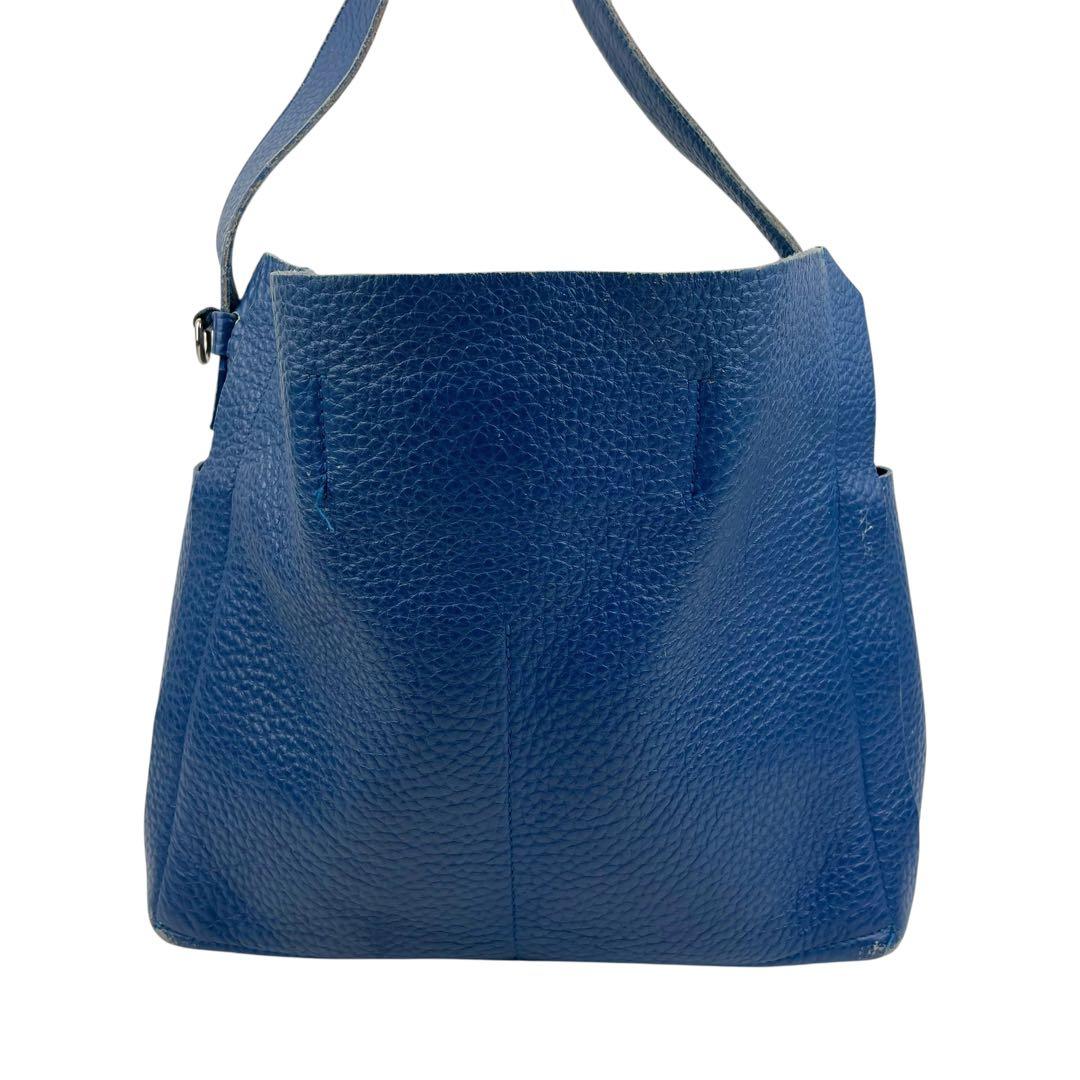 FURLA フルラ カプリッチョ ショルダーバッグ ブルー シボ革 クロス