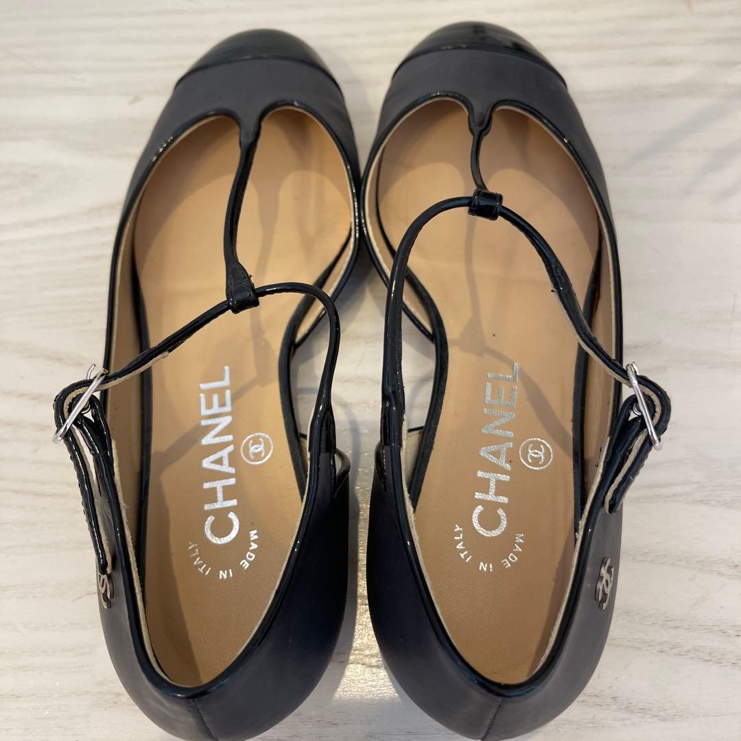 シャネル CHANEL G28651 フラットシューズ 35 1/2C