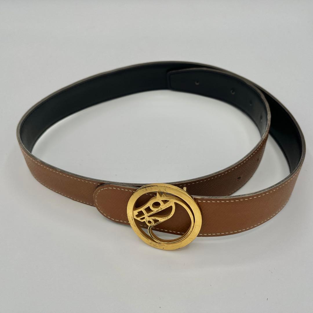 HERMES エルメス ベルト レザー ホースモチーフ 75 ○Z刻印