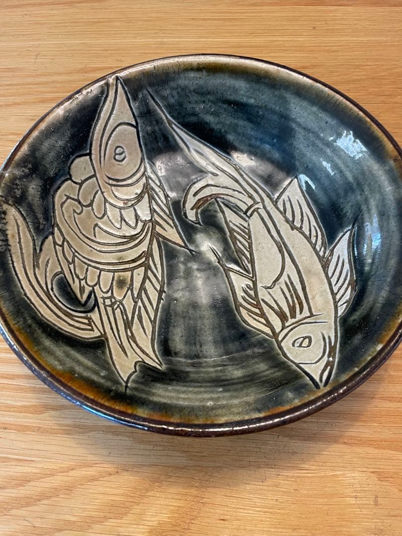 金城次郎 壺屋時代 魚紋皿／直径22cm 民藝 - メルカリ
