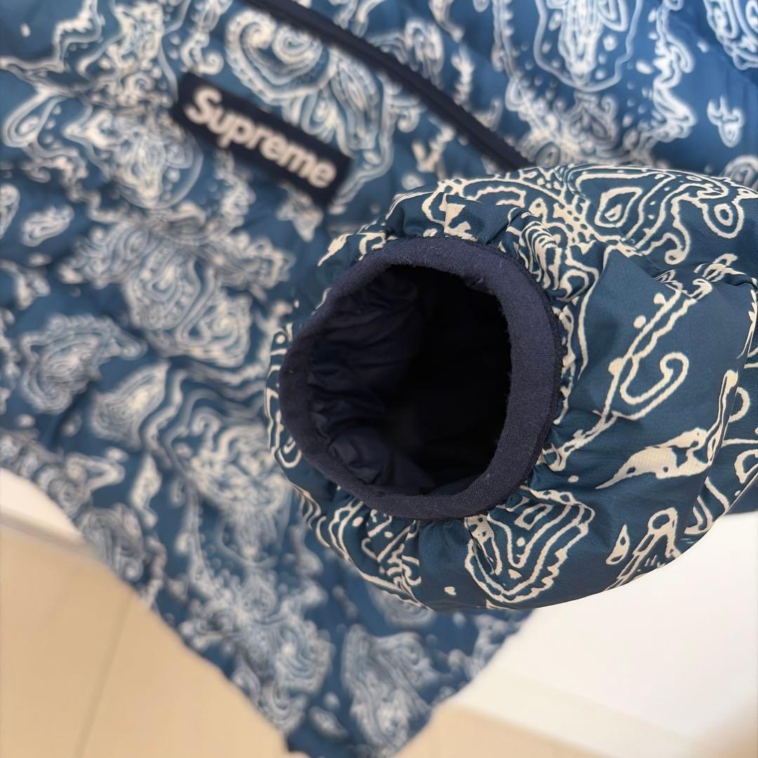 supreme micro down ペイズリー柄 ブルー Sサイズ - メルカリ