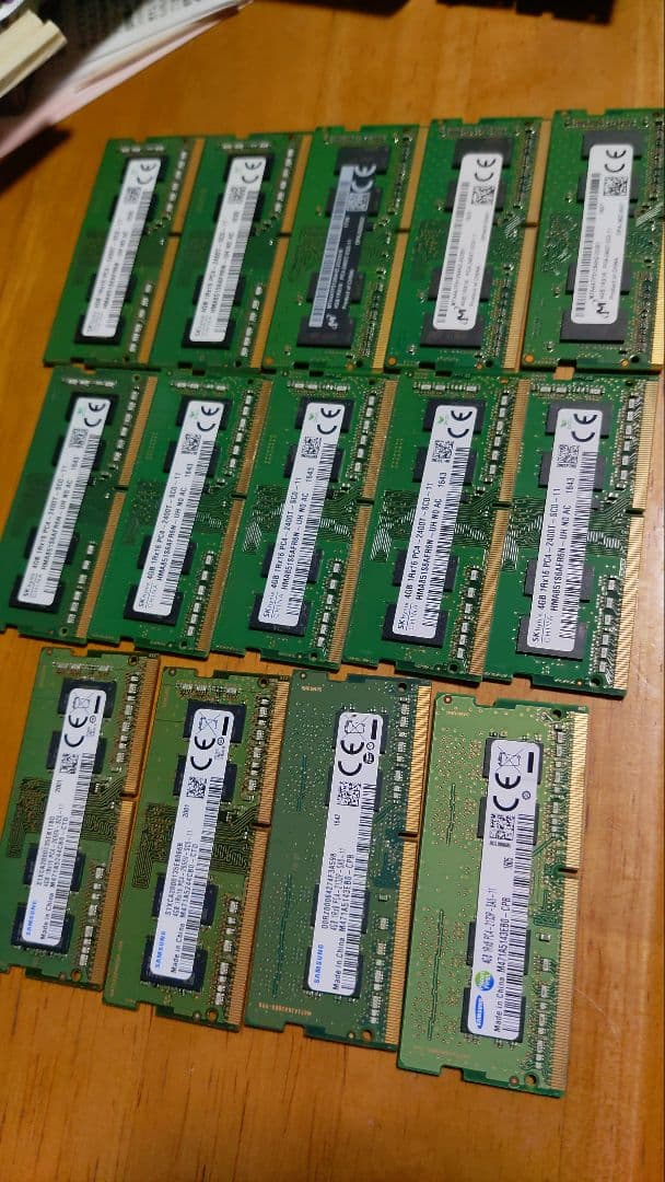 ノートPCメモリ　DDR4 4GB 14枚まとめ 見れば全部わかるDDR4メモリ完全ガイド、規格からレイテンシ、本当の速