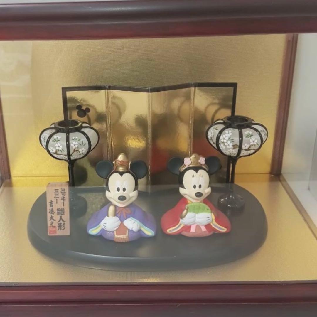 【⭐️本日限定価格❗️】【雛人形・鯉のぼり】ディズニー　ガラスケース付き　吉徳大光 大阪長生堂 ディズニー 雛人形 ガラスケースセット ひな人形