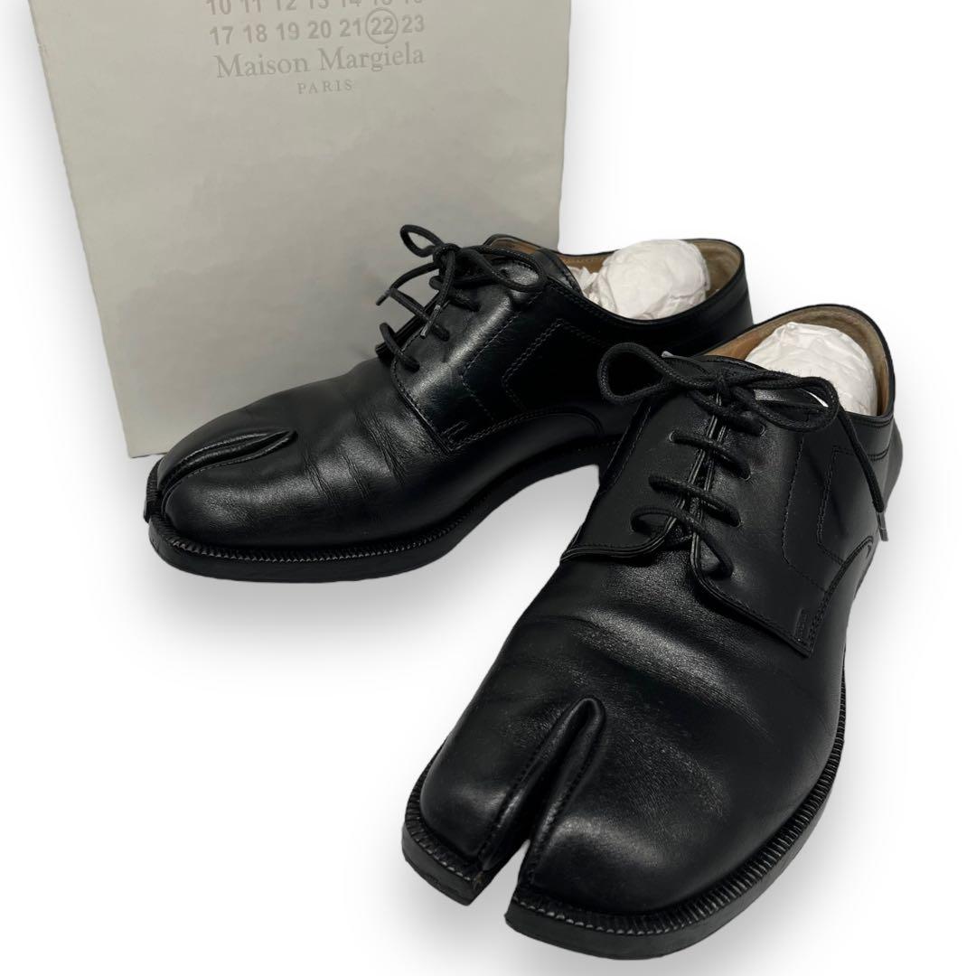 極美品□メゾンマルジェラ 足袋 レースアップシューズ ブラック 36