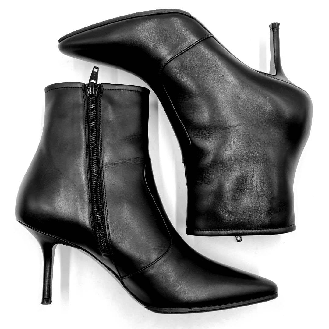 美品】ペリーコ レザー ショートブーツ 黒 36 サイドジップ イタリア製