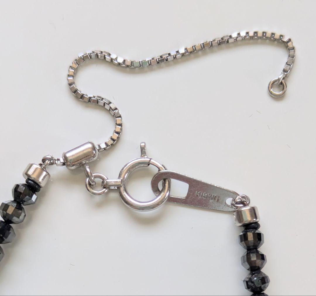 ミラーボールに磁気入 ブラックダイヤモンド 50.00ct ネックレス 46cm