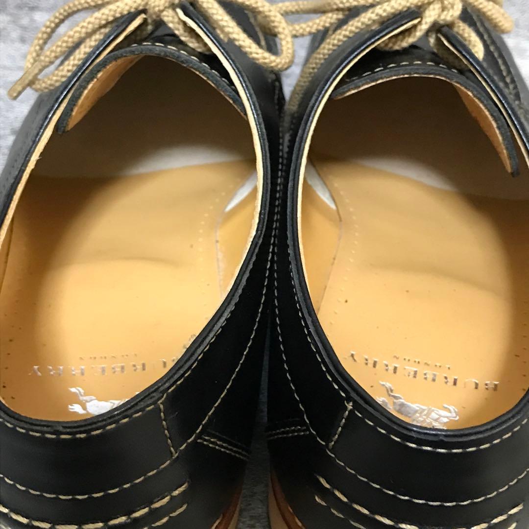 【未使用】バーバリー ロンドン モカシン レザーシューズ 25.5cm ブラック