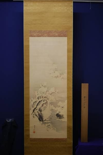 真作/加藤國堂/明治神官図/桐共箱二重箱付/布袋屋掛軸HE-541