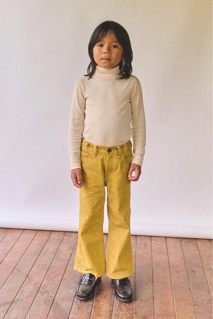 misha&puff フレアデニム イエロー 4yサイズ