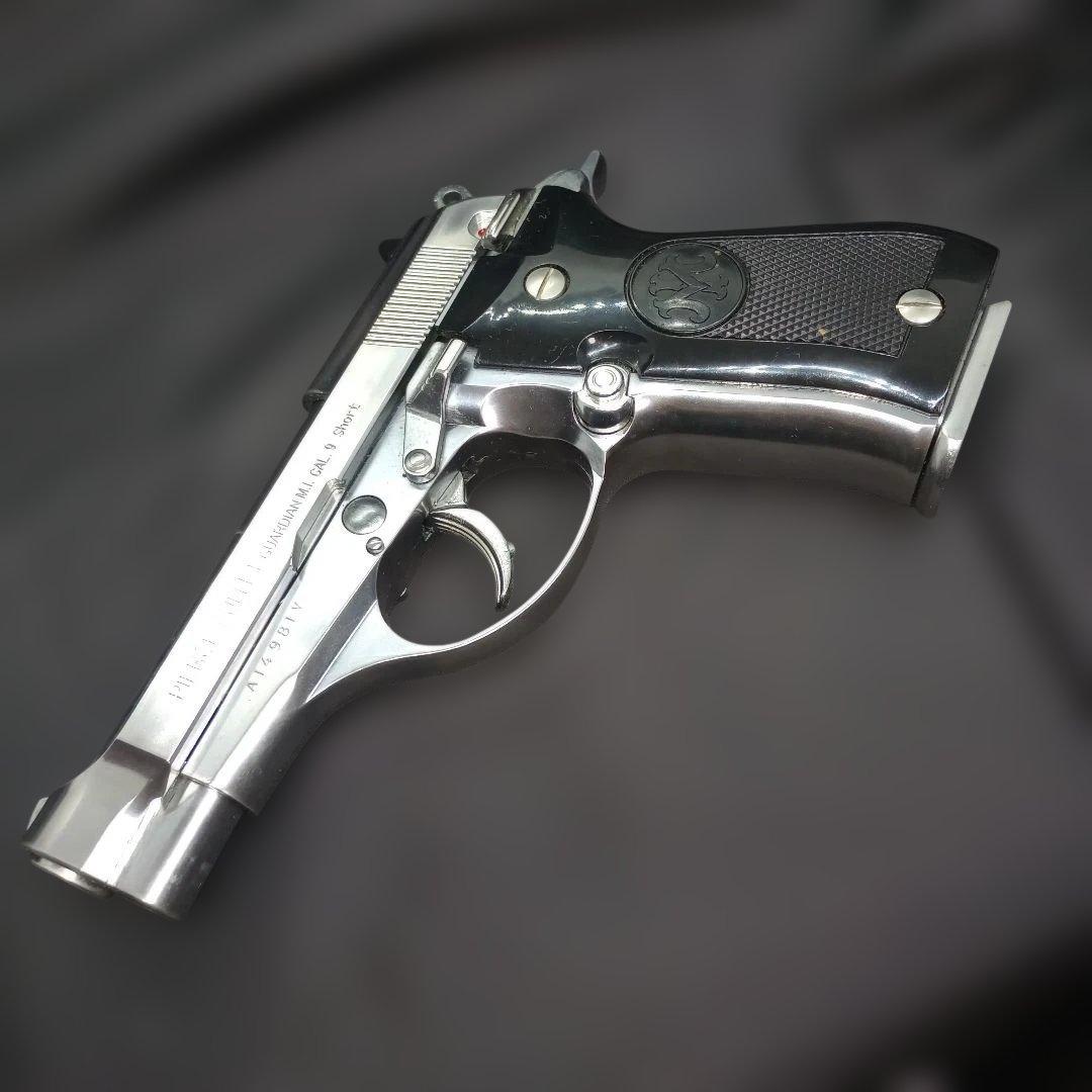 モデルガン マルシン M84 シルバーABS 中古　センターファイア 楽天市場】マルシン M84 木製グリップ付 シルバーABS モデルガン完成品