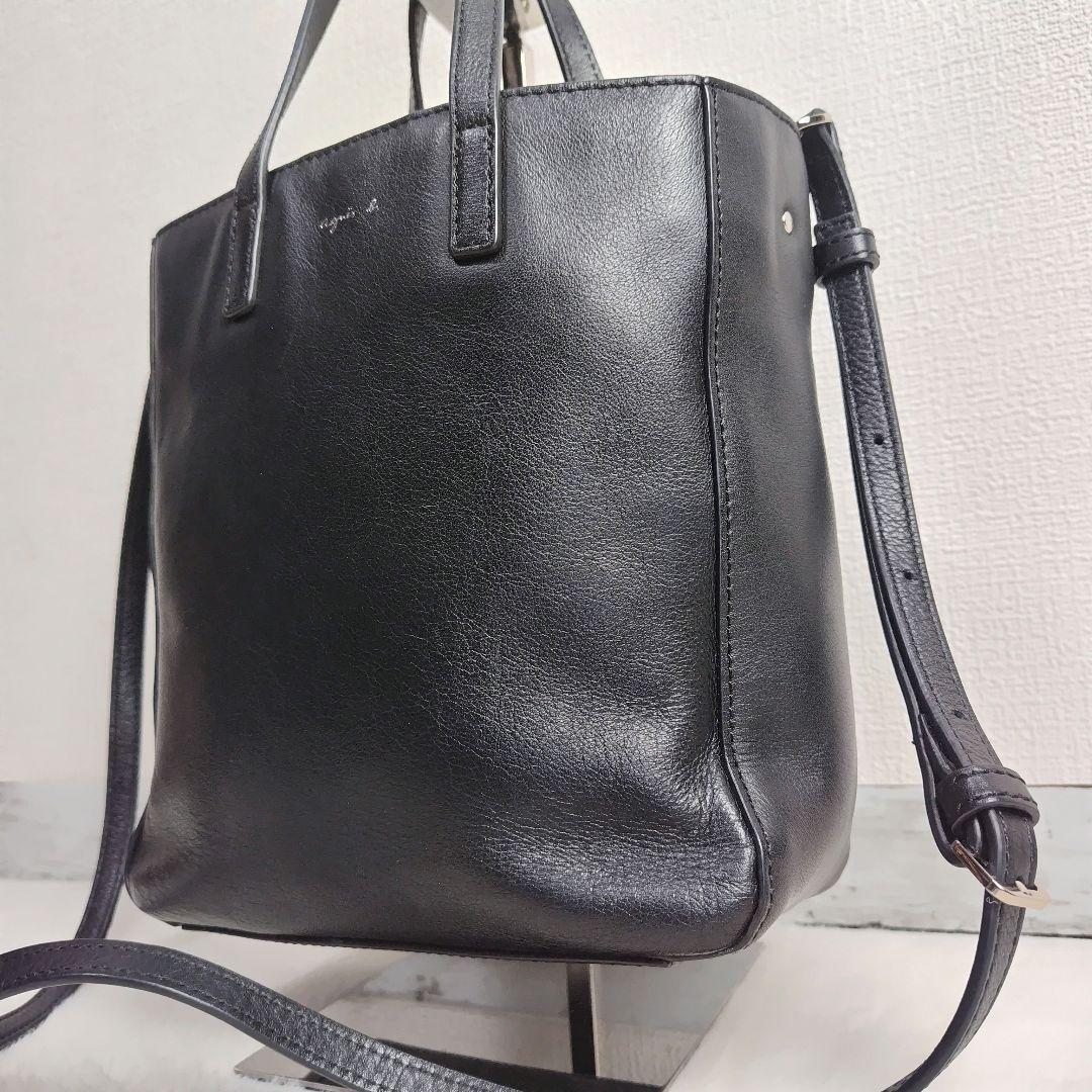✨極美品✨ アニエスベー ショルダーバッグ レザー ブラック 2way