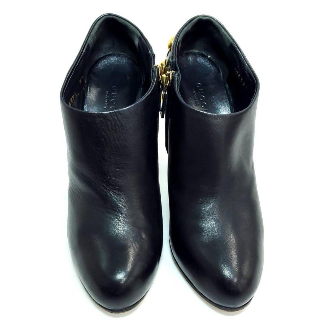 グッチ 美品 スタッズ サイドジップ ブーティ 本革 レザー EU37 - メルカリ