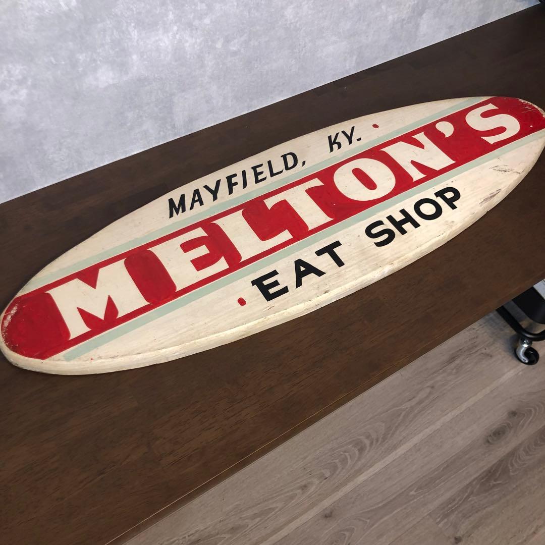 アンティーク雑貨 MELTON'S EAT SHOP ビンテージ ウッドサイン - メルカリ