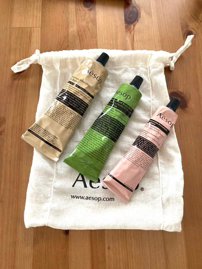 新品未使用Aesop ボディバーム & ハンドバーム3本セット Aesop（イソップ） [ショップバッグ付属] スクリーン3 ギフトセット
