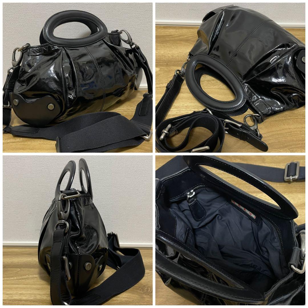 《極美品》MARNI（マルニ ） レザー ショルダーバッグ ブラック 黒