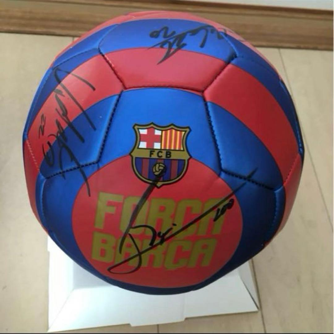 メッシ他バルサ選手5人直筆サイン入りサッカーボール - メルカリ
