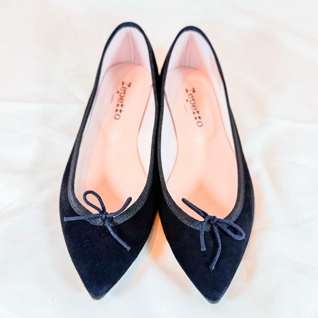 美品】repetto ブリジット ベロア ポインテッド 黒 37.5 - メルカリ