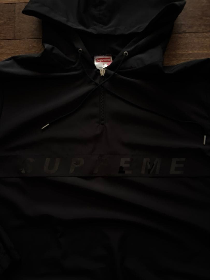 Supreme ハーフジップ ナイロンパーカー ブラック フリーサイズ 値下げ