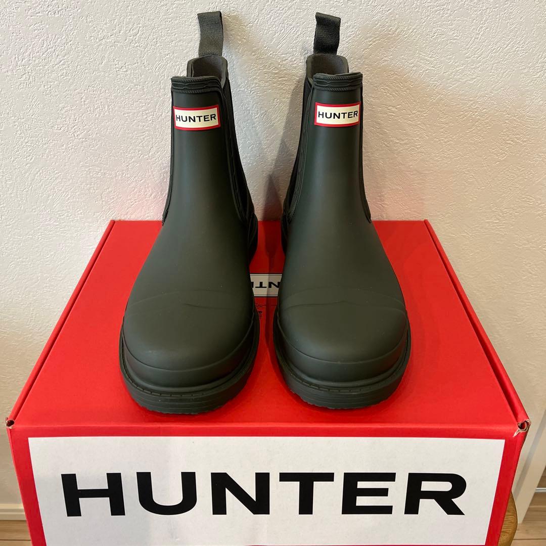 週末セール ハンター コマンドチェルシーブーツ ダークグリーン 23.5