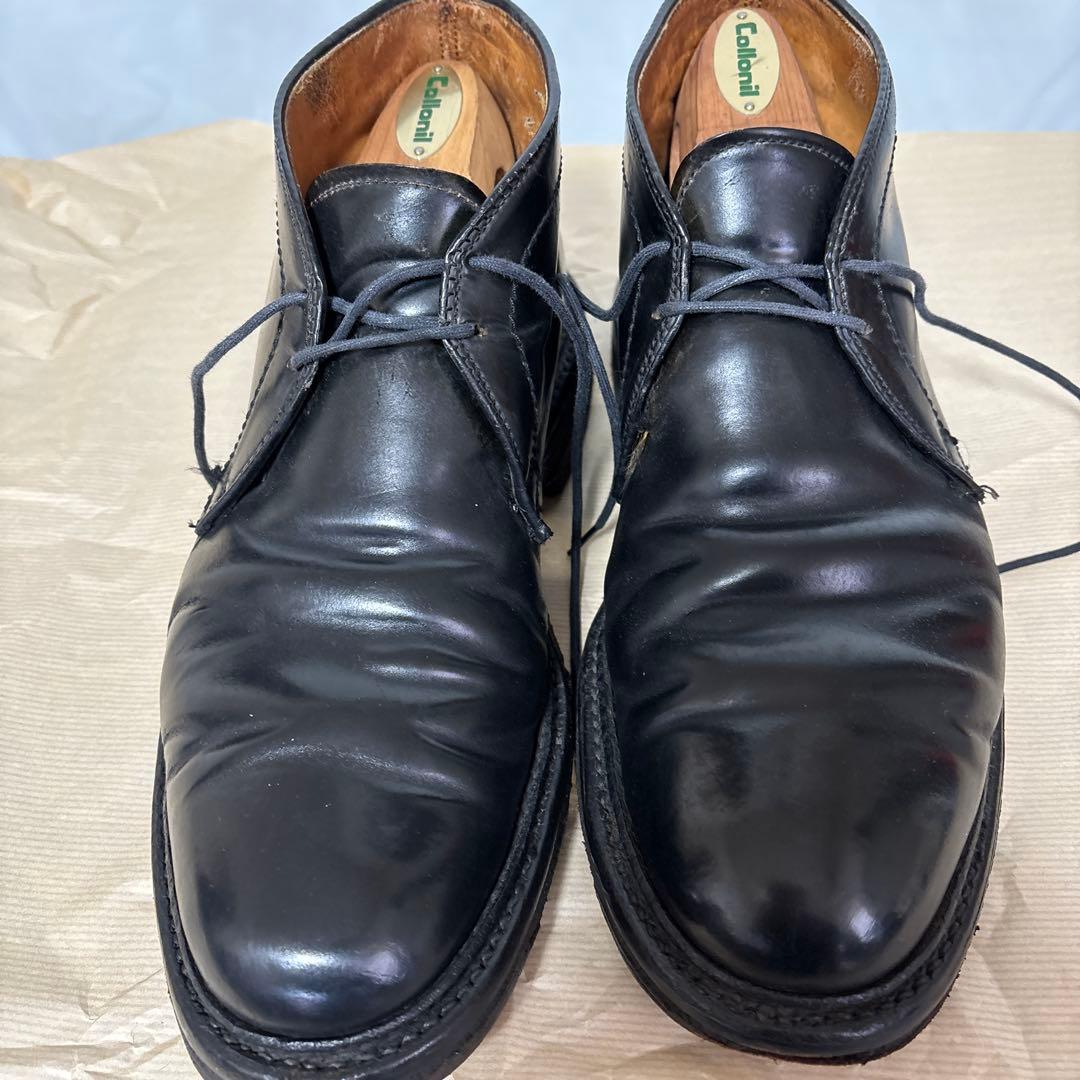 黒 レザー チャッカブーツ ダブルエイチ ブーツ メンズ EXゴアバーンレザー チャッカブーツ WH EX