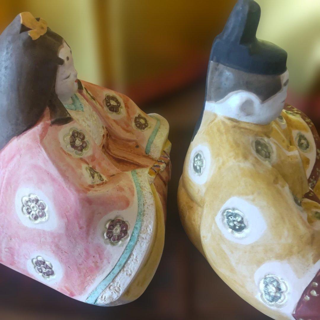 日展作家 北岡秀雄作【 雛人形 雅 】☆陶器製 銘有り