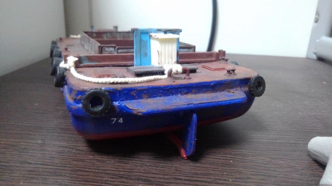 ワンオフ】HO 完成品 艀 はしけ バージ 船 ストラクチャー サルベージ