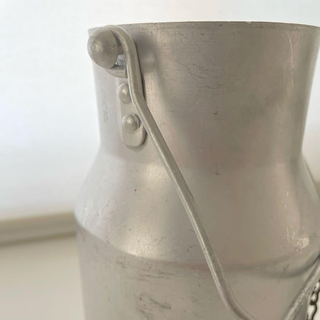 フランスアンティーク アルミ 蓋付きミルク缶 古道具 カフェ雑貨