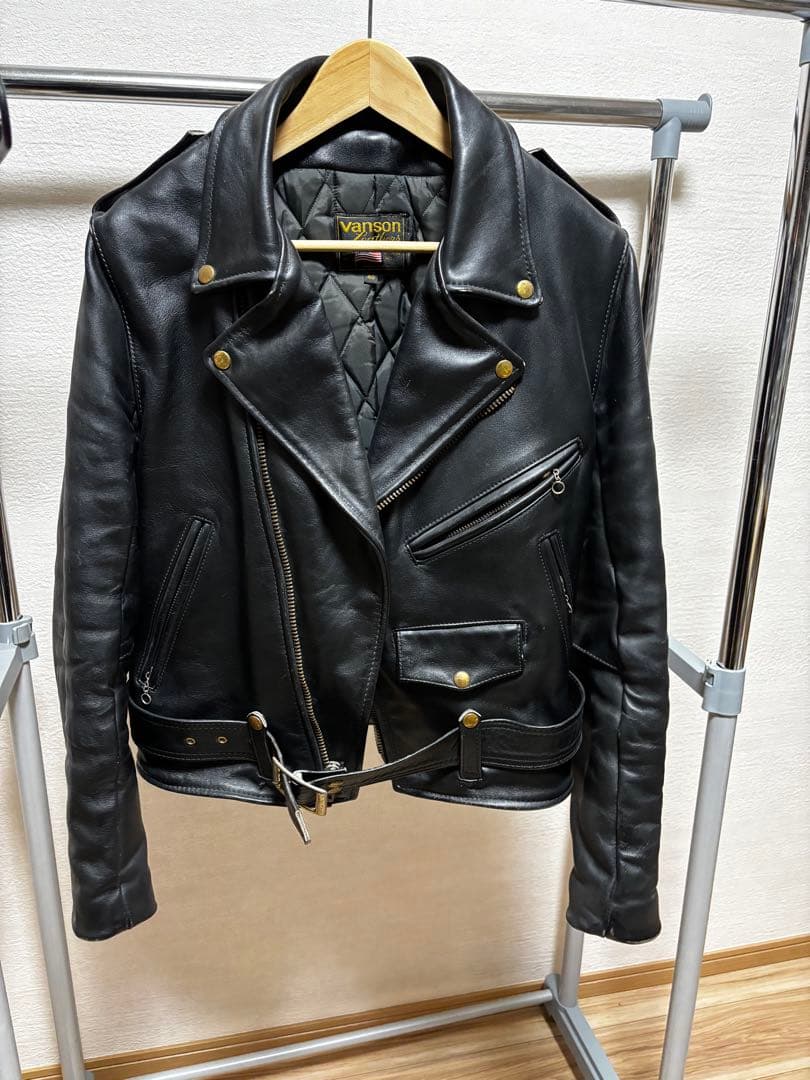 vanson ブラック レザー ライダースジャケット 40 C2 楽天市場】バンソン VANSON C2 ダブル ライダース ブラック