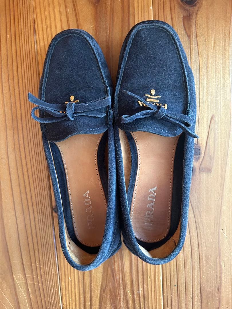 PRADA ネイビー スエード ローファー ネイビー スエード ローファー | PRADA