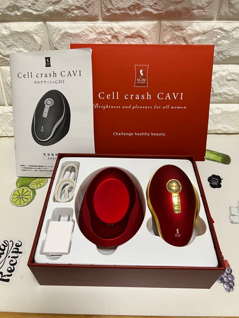 ️⃣Cell crash CAVI #️⃣美顔器 #️⃣レッド#️⃣ スリムビューティ
