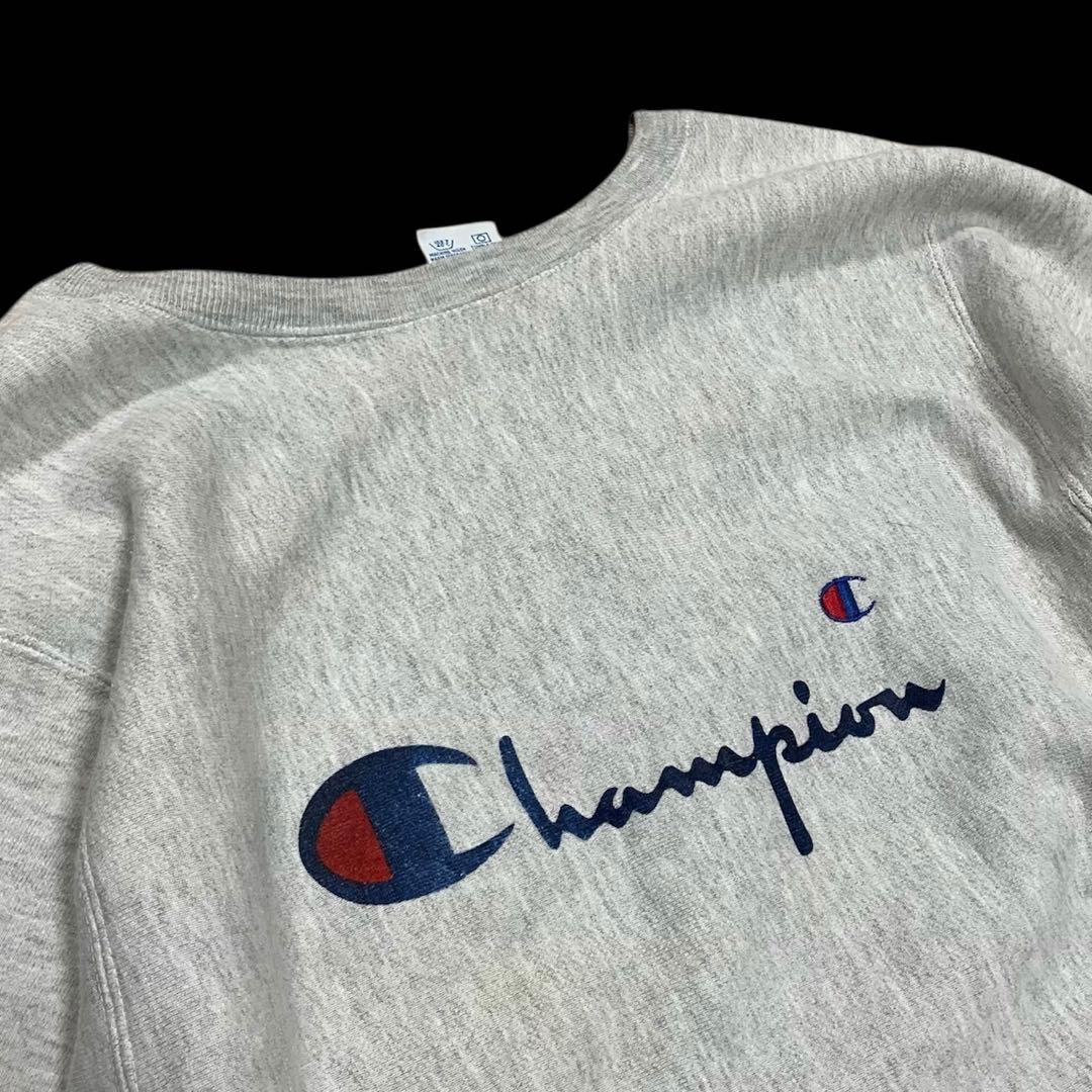 90s珍品 USA製 champion 目ありロゴ リバースウィーブ スウェット