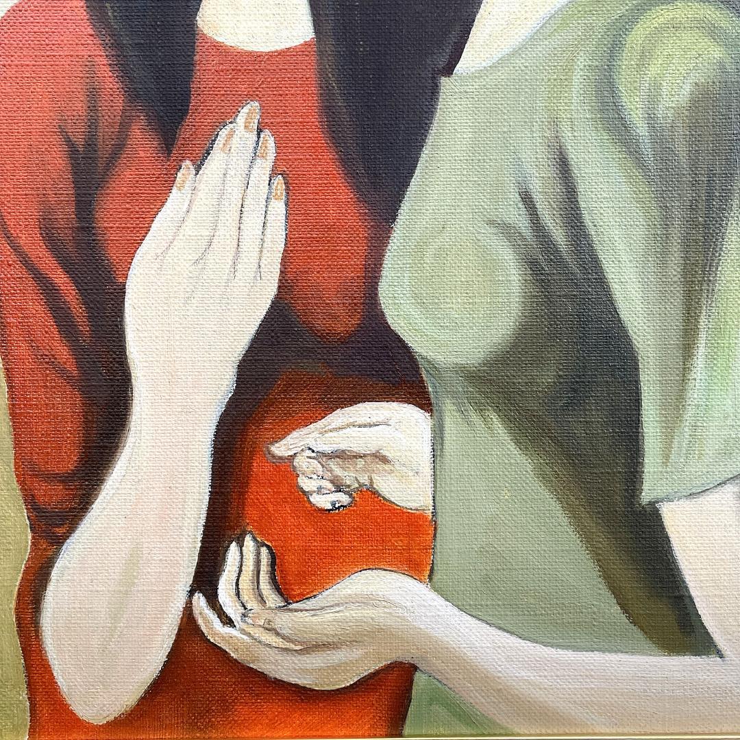 真作保証 鈴木照治『海辺のニ人の女』油彩画 6号 1991年 R8SD39 - メルカリ