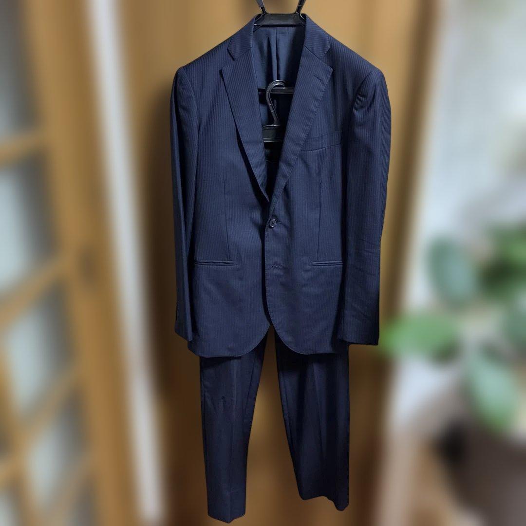 ビームス ネイビー ストライプ ビジネススーツ サイズ46 - メルカリ