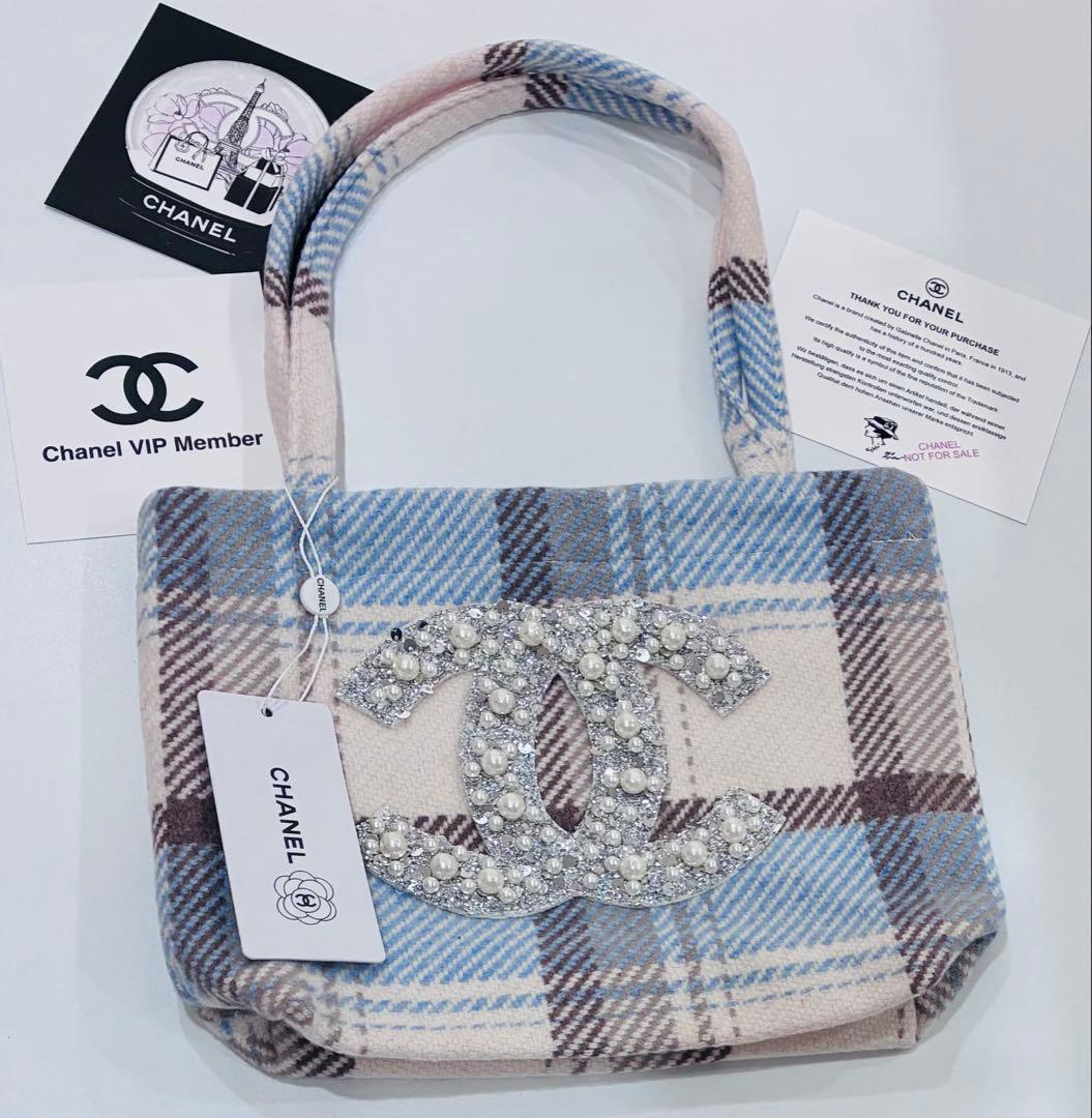 CHANEL パールビジュー ビッグココ シャネルノベルティ トートバッグ