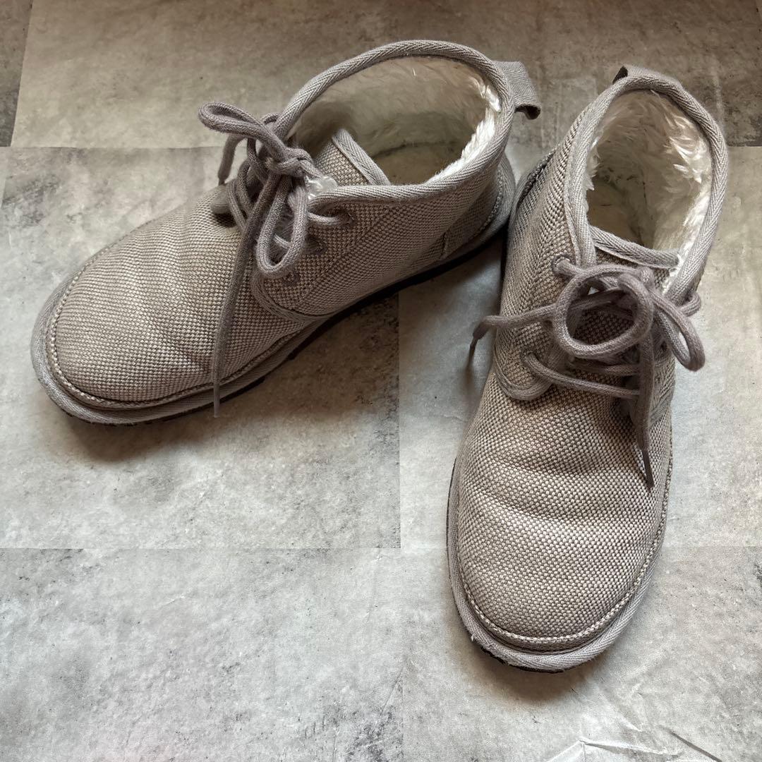 UGG アグ ニューメル ムートンブーツ レディース 24 グレー スニーカー風