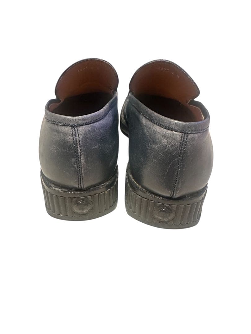 価格ファッション - 希少GIANNI VERSACE ネイビー レザーローファー