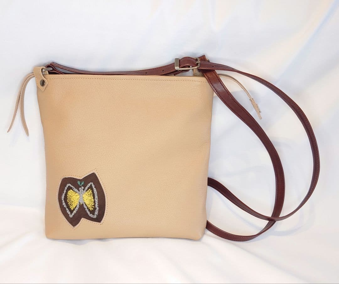 ミナペルホネン✳︎ハンドメイド✳︎ミディアムパン本革ショルダー