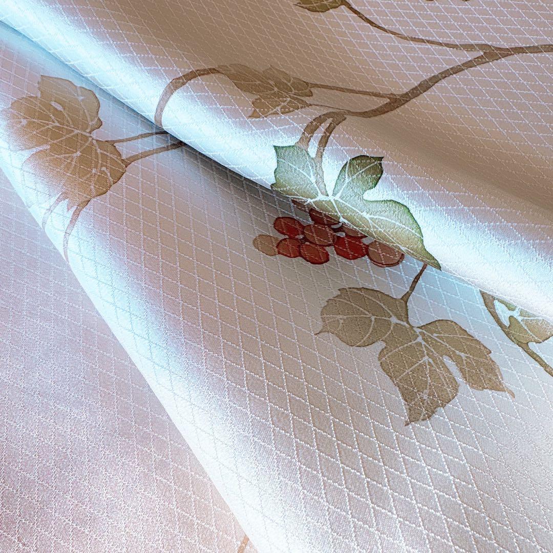 美品 訪問着 フルセット 本加賀友禅 裄66 葡萄 卒業式 入学式 M グレー