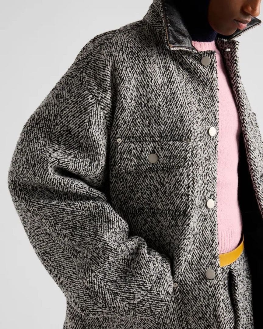 プラダ PRADA 24AW ウールブレンド ジャケット コート グレー - メルカリ